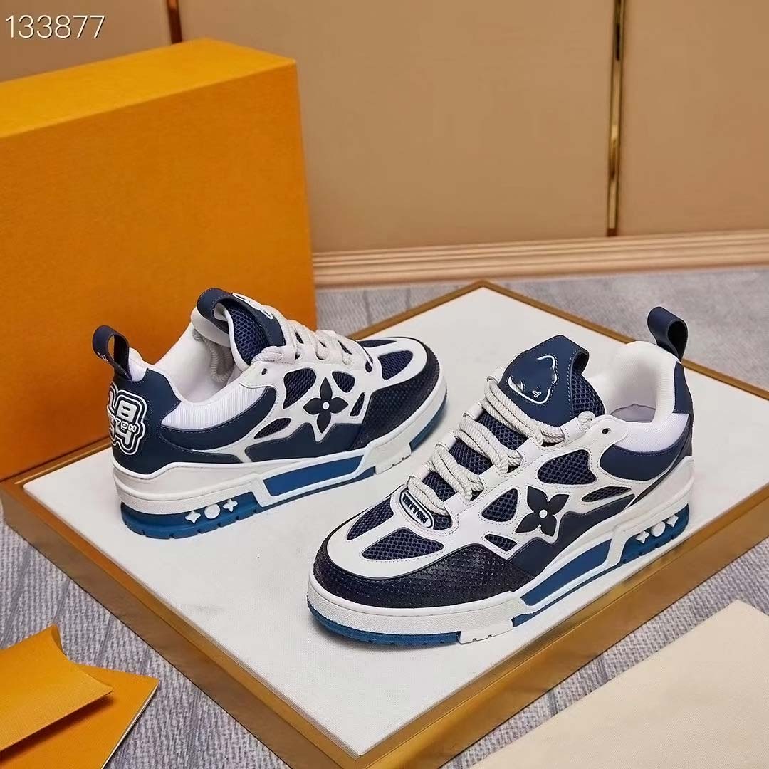 

1854 sneakers US12 designer mens luxury casual shoes embossed leather curb sneakers classic calfskin Stripe Stretch Cotton Low Top Rubber platform sole 06