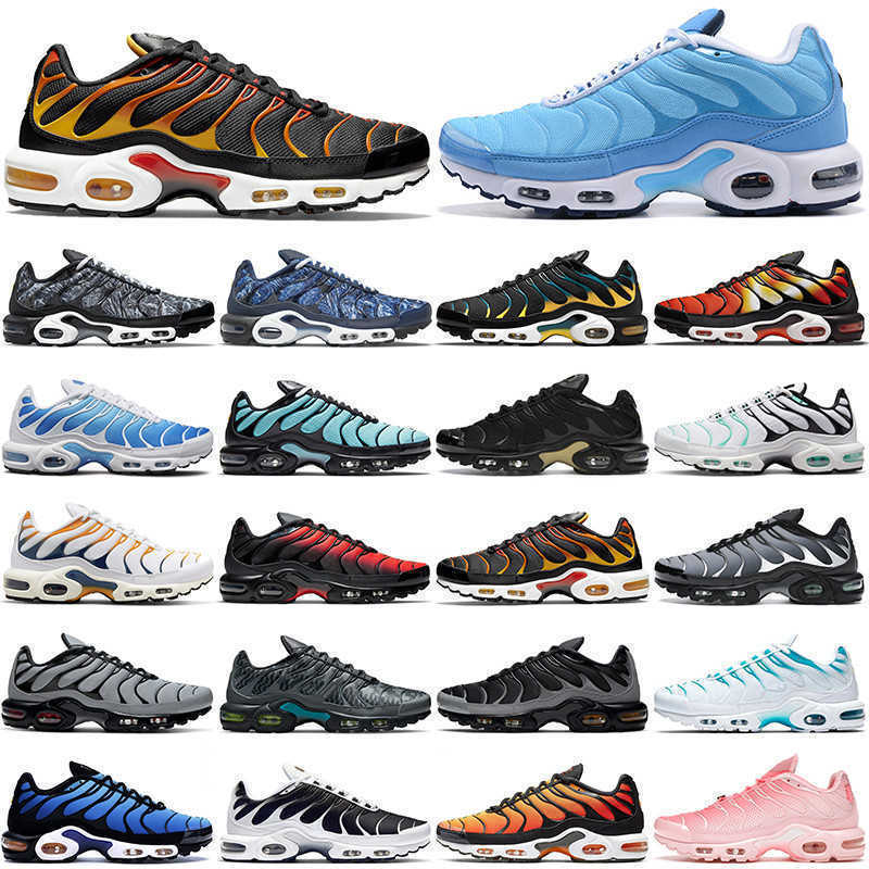 Les plus récentes chaussures de course TN plus pour hommes femmes universitaires Blue Oreo Black Sunset Gradient Hyper Jade Mens Outdoor TNS Spor