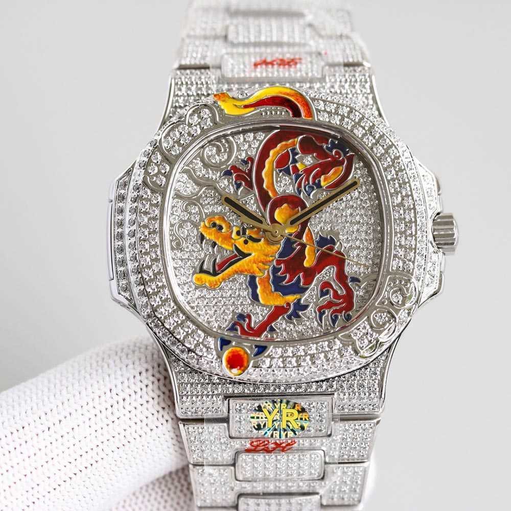 

2023Wristwatches Mens Watch Diamond Watch y Automatic Mechanical Wristwatch Stainls Steel Strap Sapphire Waterproof Montre De Luxe, Colour 2