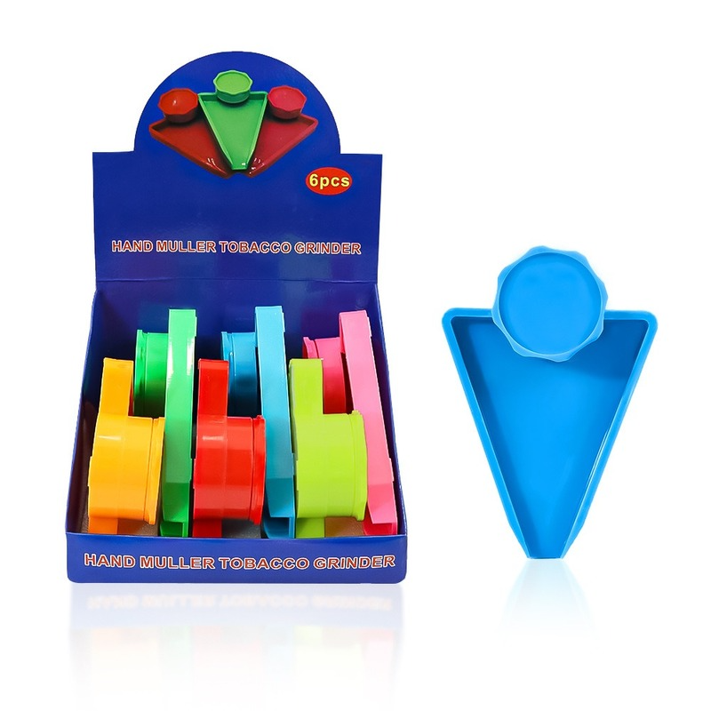 

smoking wee grinder Cigarette tray grinder set triangular plastic cigarette 2-layer 60mm cigarette grinders