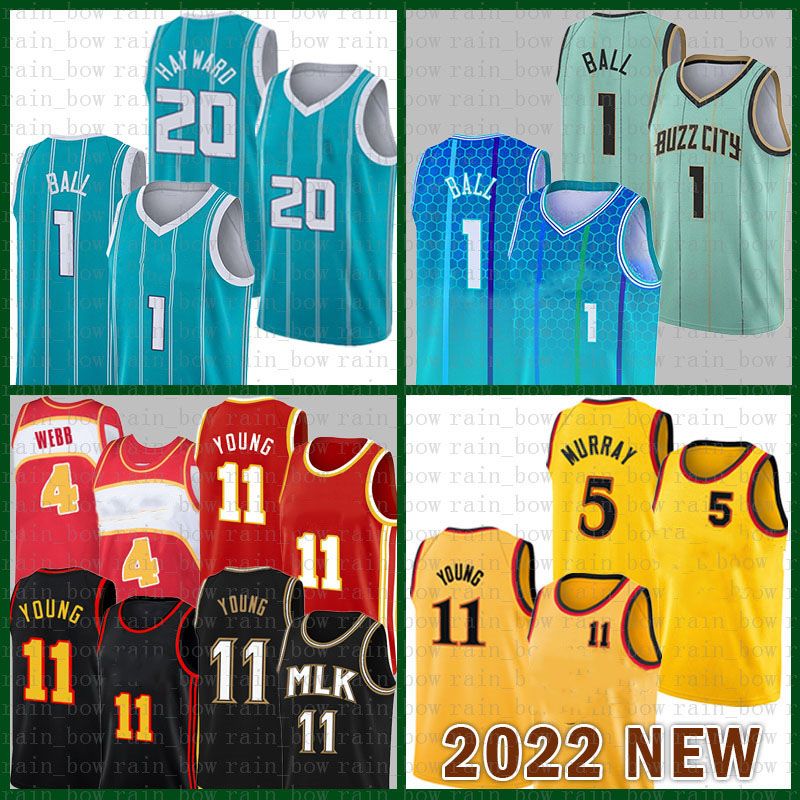 

CUSTOM Charlotte''Hornets''Men Basketball Jersey 11 5 4 LaMelo Ball Gordon Hayward Atlanta''Hawks''Mens 1 20 Trae Young Dejounte Murray Spud, Jersey-huangfeng