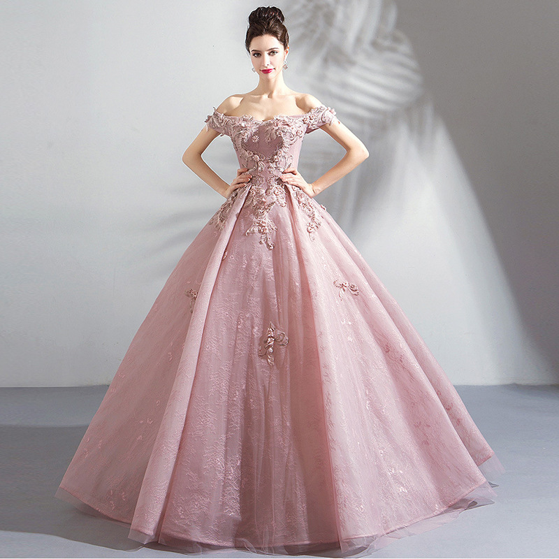2022 Quinceanera Evening Dresses Baby Pink Ball Gowns Off the Shoulder Corset 3D flowers Sweet 16 Prom Dresses with Hand Made Flower Weddings Gow-image-817755039