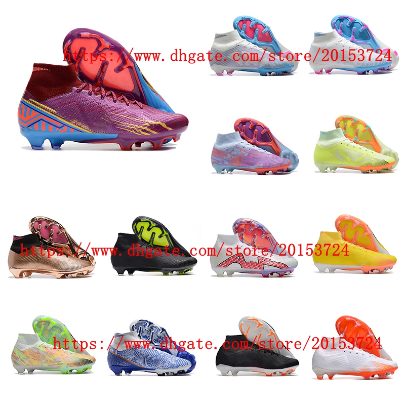 

2022 soccer shoes Zoomes Mercurial Superfly IX Elite FG mens cleats CR7 Crampons de football boots, As picture 2