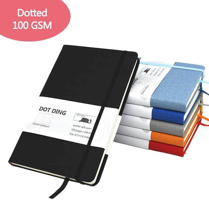 

A5 Cloth Cover Dotted Notebook Journal 100 GSM Ivory White Paper Diary Office School Notepad Supplies Stationery
