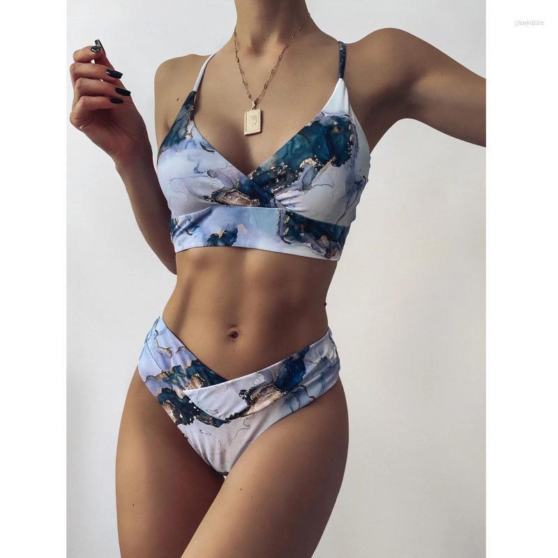 

Women' Swimwear Women' Women Swimsuit High Waist Bathing Suit Beach Wear 2022 Print Sport Bandeau Padded Push Up Bikinis Sexy, 1 wh