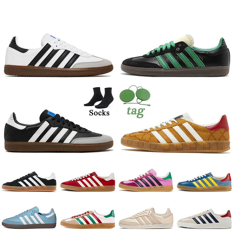 

Luxury Designer Samba Running Shoes Gazelles White Black Vegan Monogram Red Pink Green Velvet Wales Bonner Argentina Arsenal Gazelle Womens Mens Sneakers Trainers, C10 monogram 36-45