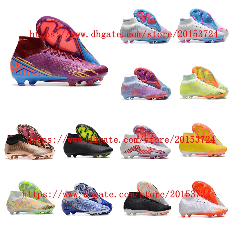 

2022 soccer shoes Zoomes Mercurial Superfly IX Elite FG mens cleats CR7 Crampons de football boots, As picture 2