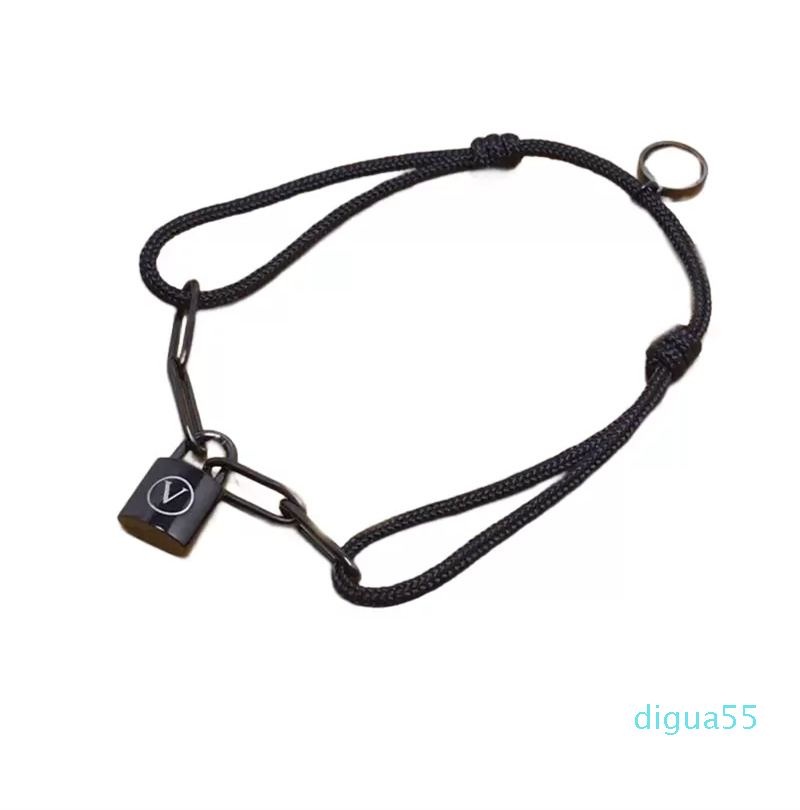 

Charm Bracelets Mens Designer Bracelet Fashion Hand Rope Locks Black Chain Link