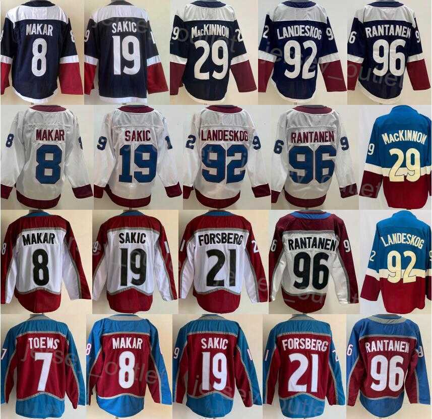 

Men Reverse Retro Hockey 8 Cale Makar Jersey 29 Nathan MacKinnon 92 Gabriel Landeskog 96 Mikko Rantanen 19 Joe Sakic 7 Devon Toews 21 Peter, Red