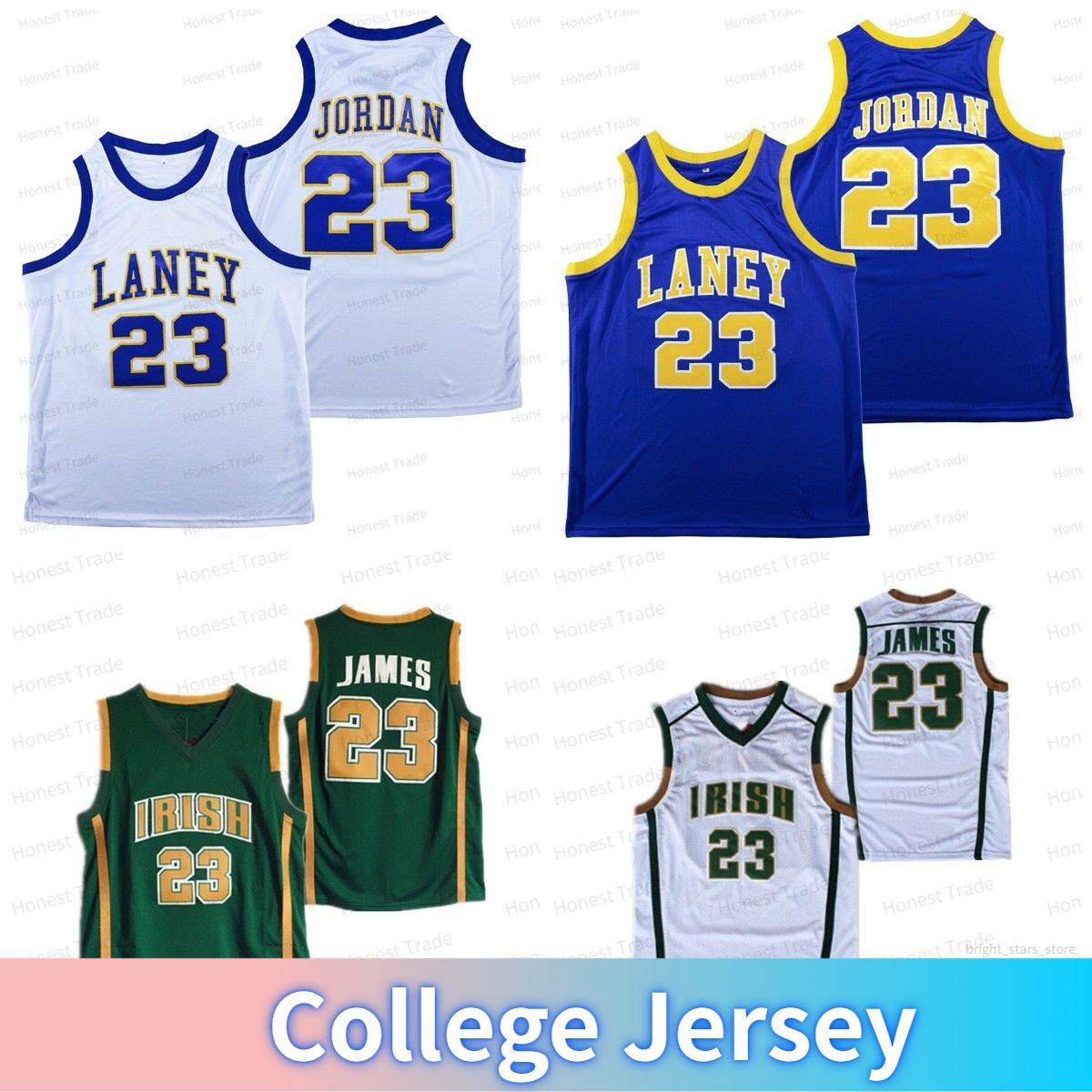 

CUSTOM Laney Basketball Jersey High School 23 St. Vincent Mary Irish Green Stitched NCAA College Mens Jerseys Mesh, Men jersey