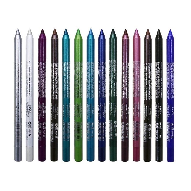 

14 Colors Long-lasting Eye Liner Pencil Waterproof Pigment Blue Brown Black Eyeiner Pen Women Fashion Color Eye Makeup Cosmetic, 02