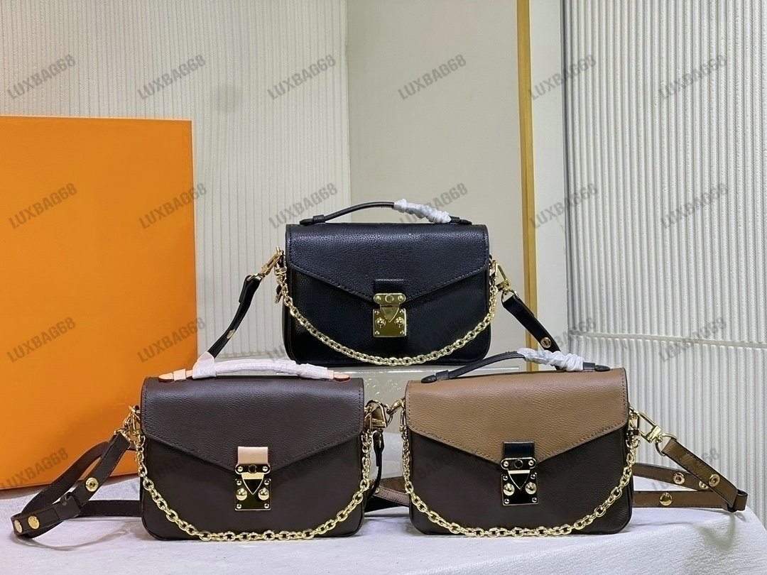 

METIS EAST WEST Shoulder Bag Luxurys Designer Flap Women S-lock Handbag Brown Monograms canvas Hobo Chain Tote Purse for Ladies, 01