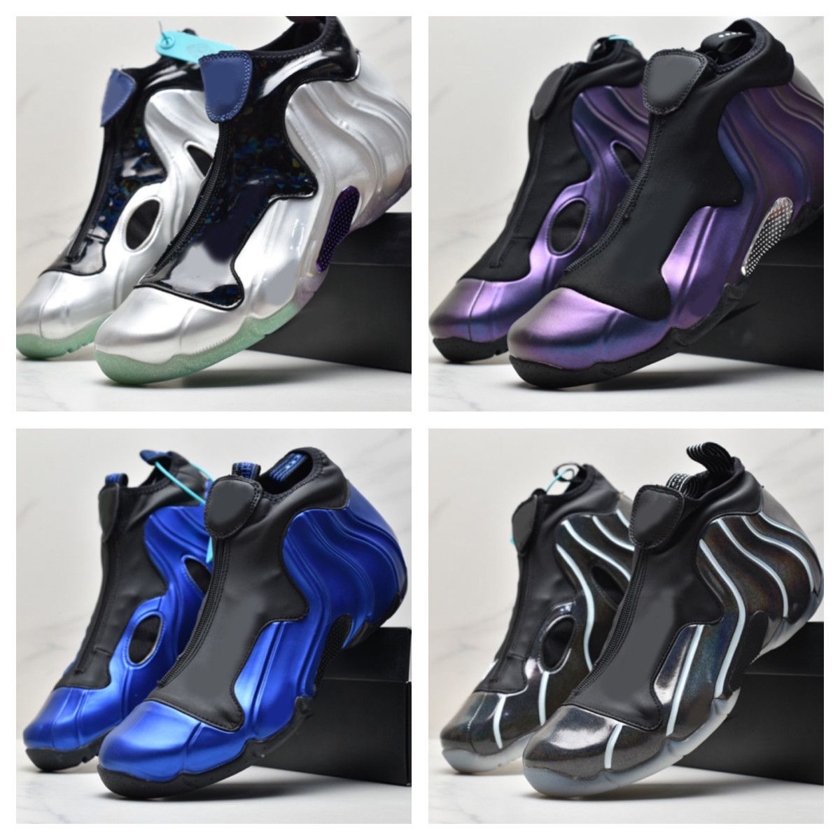 

Mens Air Flightposite Penny Hardaway Basketball Shoes Boots Royal Blue Dark Neon Purple Black Topaz Mist Legion Green Sneakers Tennis, #5