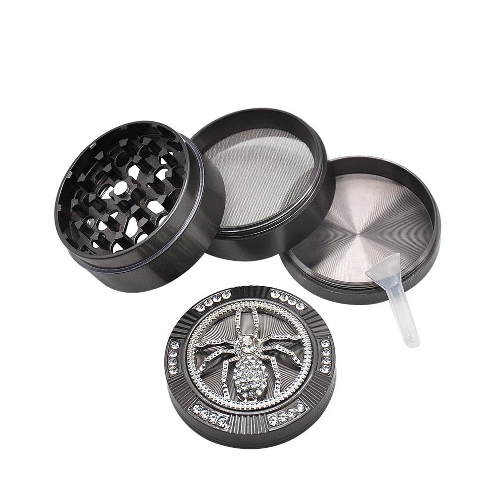 

Electric grinder CHROMIUM CRUSHER Diamond Spider Zinc Alloy Smoking Herb Grinder accessory 50MM 4 Piece Metal Tobacco Grinder Smoke Grinders for Water Pipe Accesso