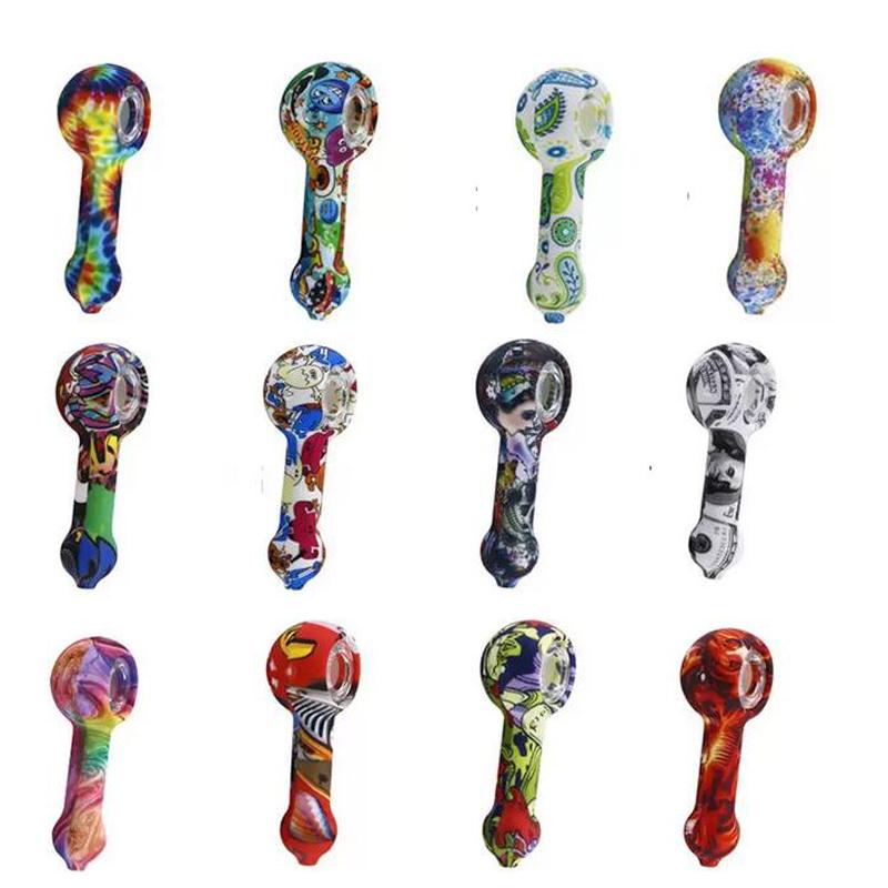 

Smoke kit pipe disposable shisha vape pen Colorful Bubbler Silicone Tobacco Smoking Hand Pipes 108 Mm Water Pipe Hookah Bong MOQ 1 Piece