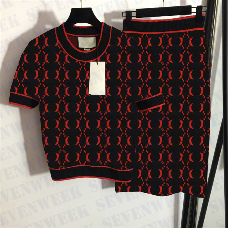 

Designers Womens Knitted Sweater Dress Set Classic Letter Pullover Skirts Two Piece Charm Ladies Sweatshirts Clothing, Orange