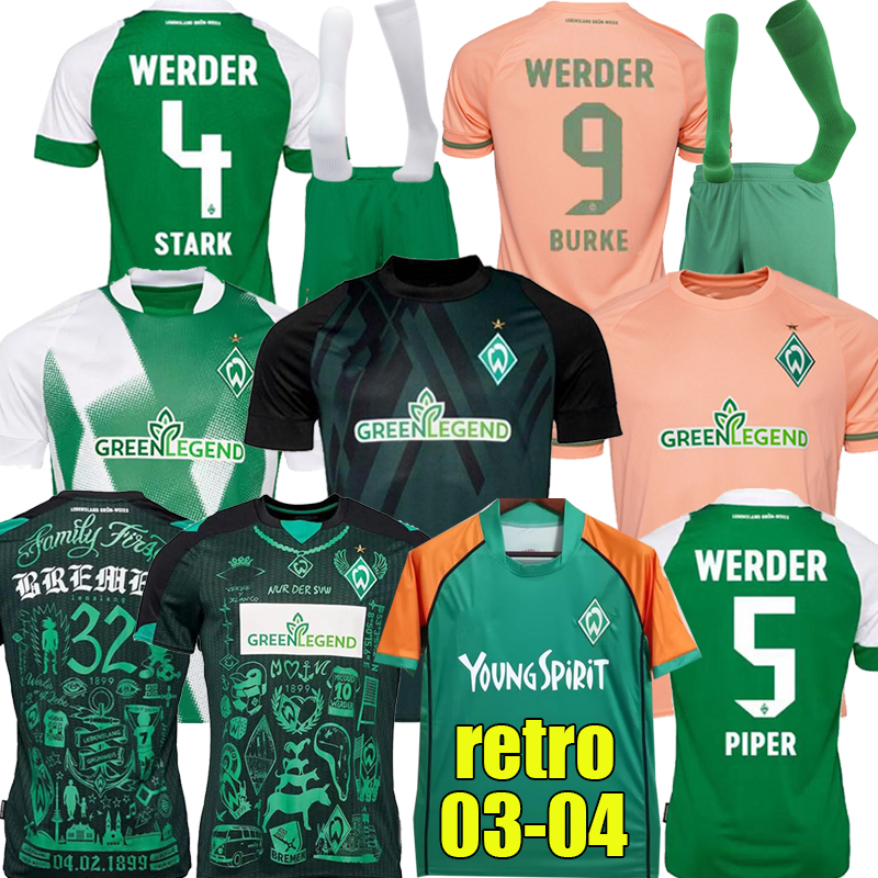

2023 Werder Bremen Third Soccer Jerseys Marvin Ducksch Leonardo Bittencourt BLACK GREEN 22/23 FRIEDL PIEPER retro 2003-04 football shirt Kits sock sets, 21-22 special kit