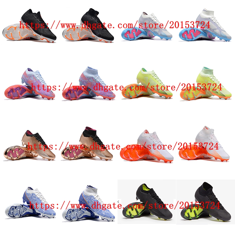

2022 mens soccer shoes Zoomes Mercurial Superfly IX Elite FG cleats football boots White/Black Tacos de futbol, As picture 8