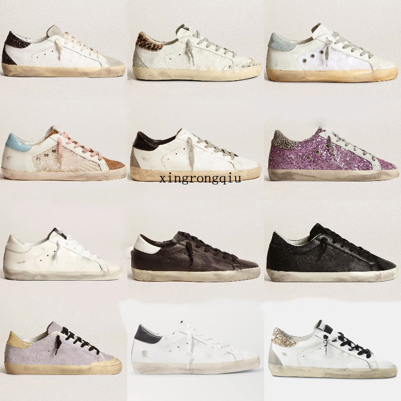 

Golden Sneaker Superstar Women Shoes Black Leopard Print Pink-gold glitter Classic White Do-old Dirty Designer Superstar Shoe Customized factory, Star11