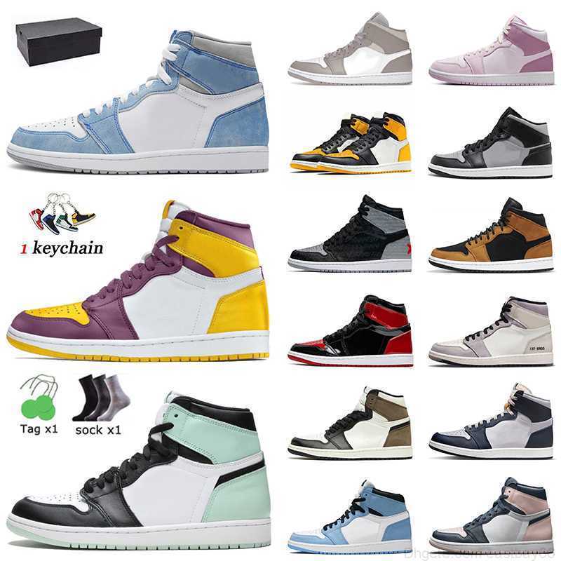 

Top Quality 2023 Jumpman 1s High Og 1 Hyper Royal Basketball Shoes Brotherhood Nrg Igloo Pine Green Shadow Red Element Light Bone Mens Women, B27 court purple 2020 36-46
