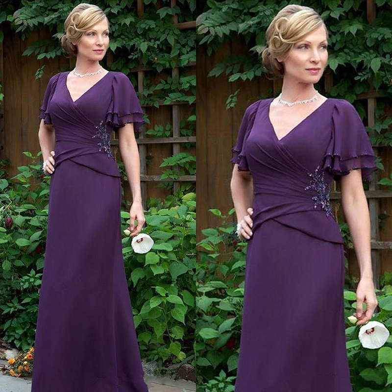 Mother of the Bride dresses Lace short sleeves party dress V-neckline beaded 2022 large size NEW IN-image-817725242