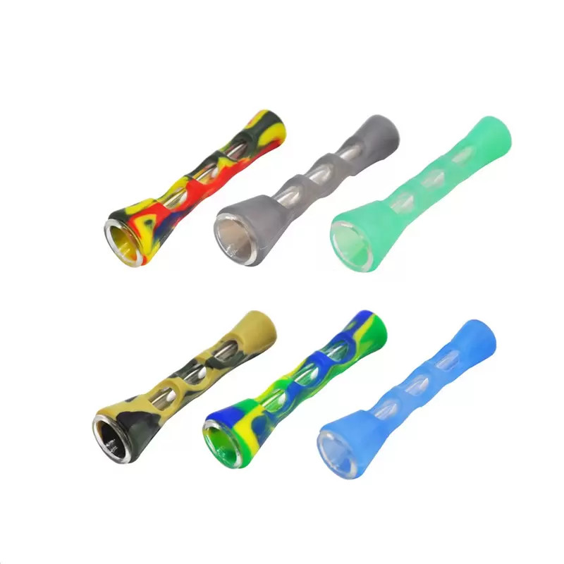 

collapsible bong pipe disposable shisha vape pen smoke accessory Silicone prometheus one hitter bat herb vaporizer Tobacco Pipes nano glass pipe with Blunt Smoking