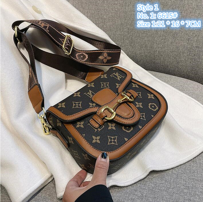 

Wholesale factory ladies shoulder bag 2 styles sweet little fresh printed mobile phone coin purse this year popular contrast leather handbag flip buckle backpack, Khaki-366#-style 2