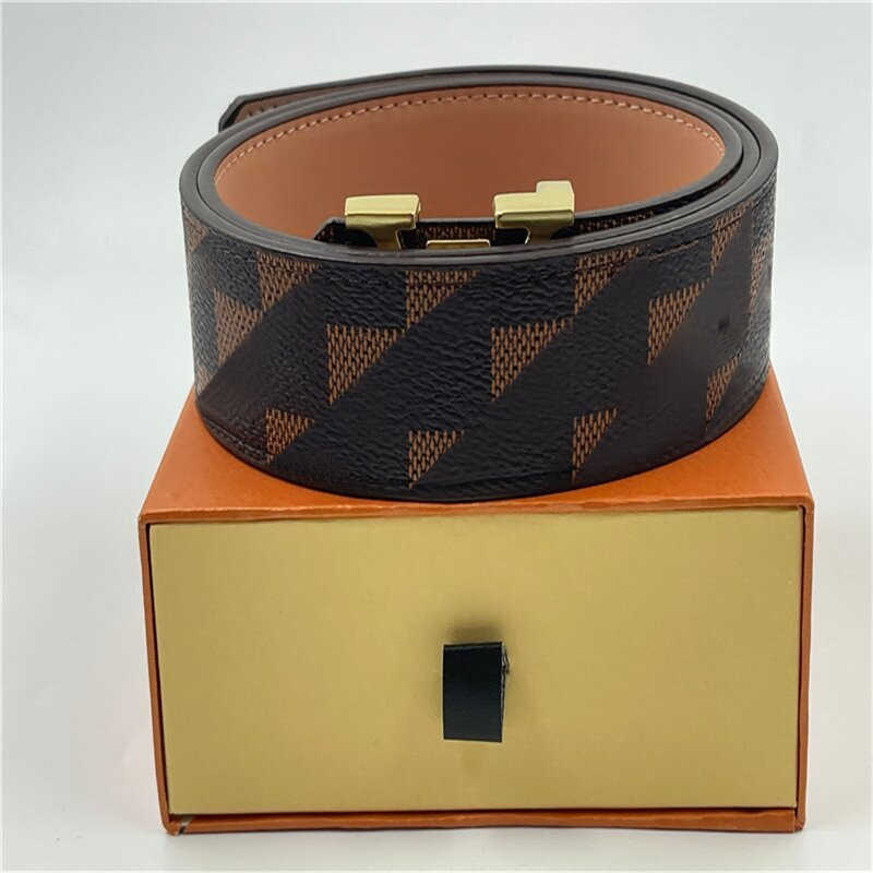 

Mens Womens Leather Belt Fashion Casual Luxury Designer Belt 15 Colors Optional Letter Smooth Buckle Belts With Gift Box, As shown