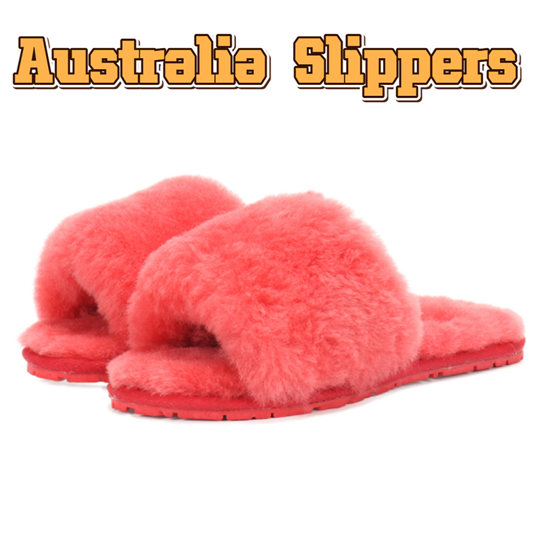 

Women Australia Slippers Furry Slipper Winter shoes warm fur slide Cozette Shearling Slides Flip Flop Sandals Australian designer fuzzy Sandal plush sandal, Watermelon