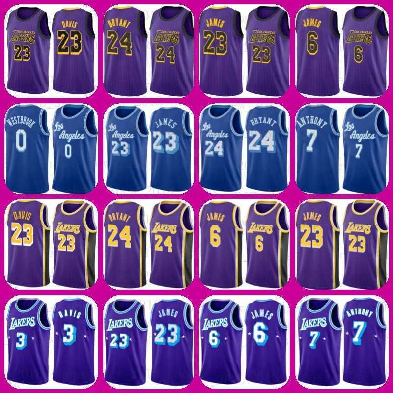 

Fans Tops Tees Los''Angeles''Lakers''Anthony 3 Davis Jersey 6 LeBron 23 James Carmelo 7 Anthony Russell 0 Westbrook Black Mamba Mens, Men jersey