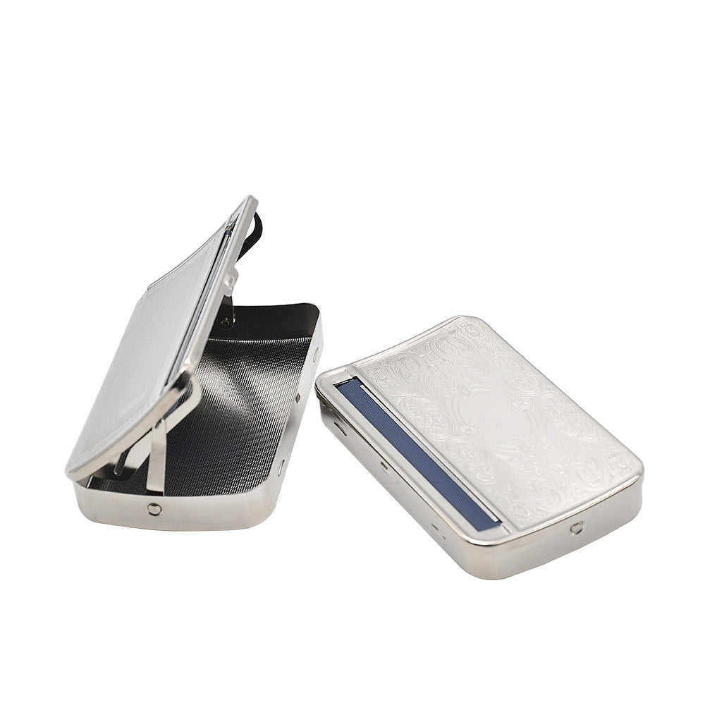 

Smoke Accessory Silver Smoking 110 MM King Size Metal Automatic Cigarette Rolling Machine Box Case Tobacco Roller Cone Maker Wholesale