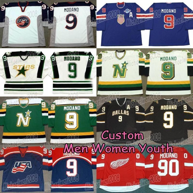 

Hockey Mike Modano hockey Jersey 2004 World Cup USA Dallas Stars 1990 Minnesota Mike Modano North Stars 1991 Hockey Jerseys Stitched cu, Black dallas stars