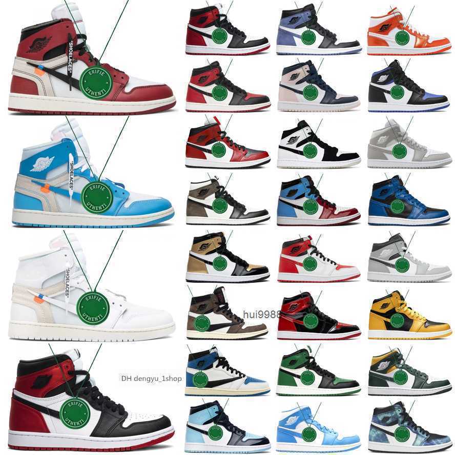 

Basketball Shoes Sneakers Sports Shoes White Black Bred Toe Fearless Dark Mocha Peter Moore Bubble Gum High Off Jumpman 1s Men Women x Unc Jordas Jordans1 Jordan1, Color # 29