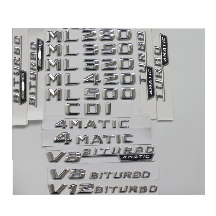 

Chrome Trunk Letters Badge Emblem Emblems ML55 ML63 AMG ML300 ML320 ML350 ML400 ML500 4MATIC CDI W166 W164253v