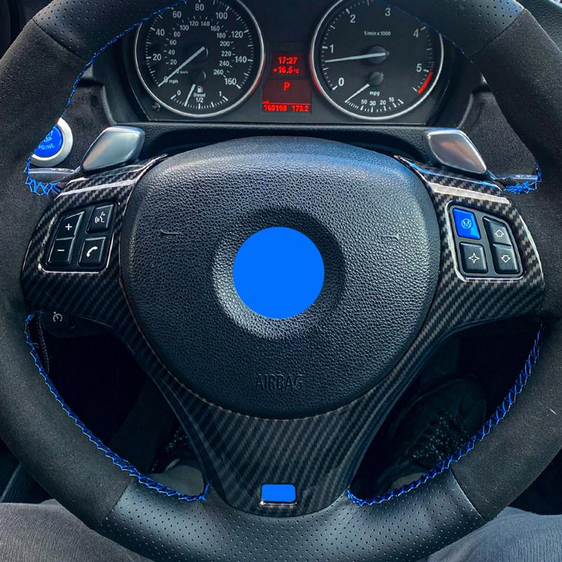 

Jameo Auto Car Steering Wheel Panel Cover Trim for BMW 3 Series E90 E92 E93 2005-2012 Carbon Fiber Accessories298T
