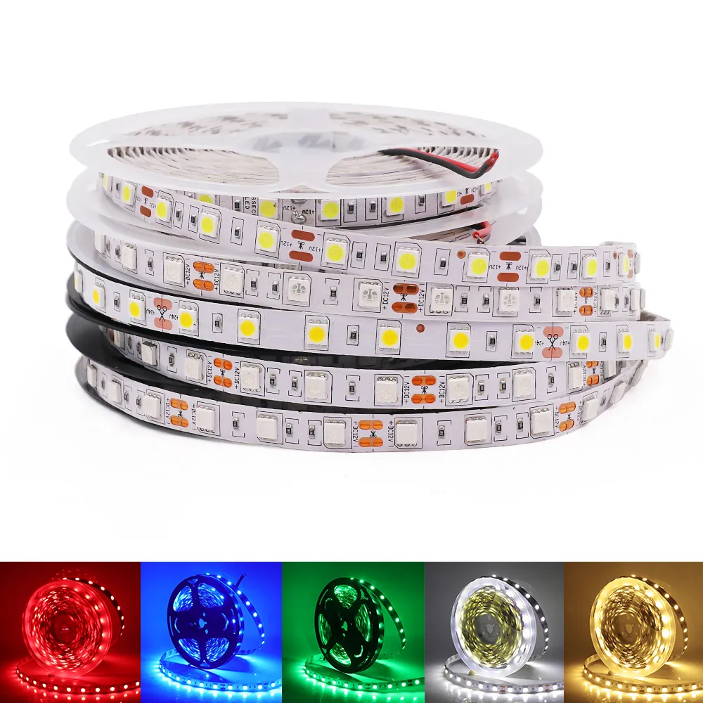 

LED Strip 5050 5054 2835 SMD Waterproof Ribbon Diode 12V Flexible Tape Light 60/120Leds/m LED Lights for Room Decor 5M/Roll