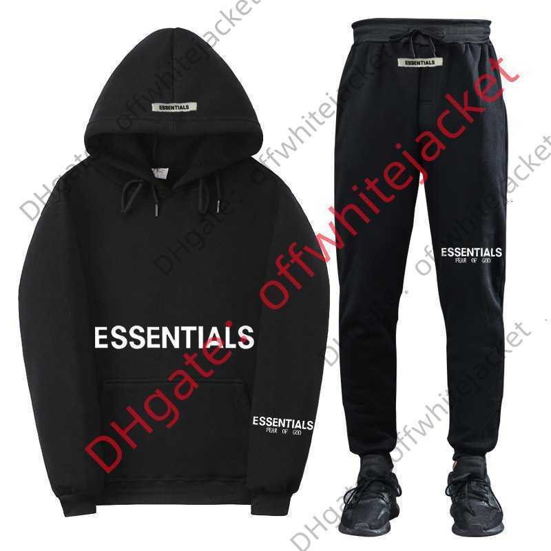 

Hoodie Tracksuit fear Double Line Fashion Brand Essentials New Chest Cuff Hot Stamping Men's and Women's Sweater Set Fog jogging suits men, 14