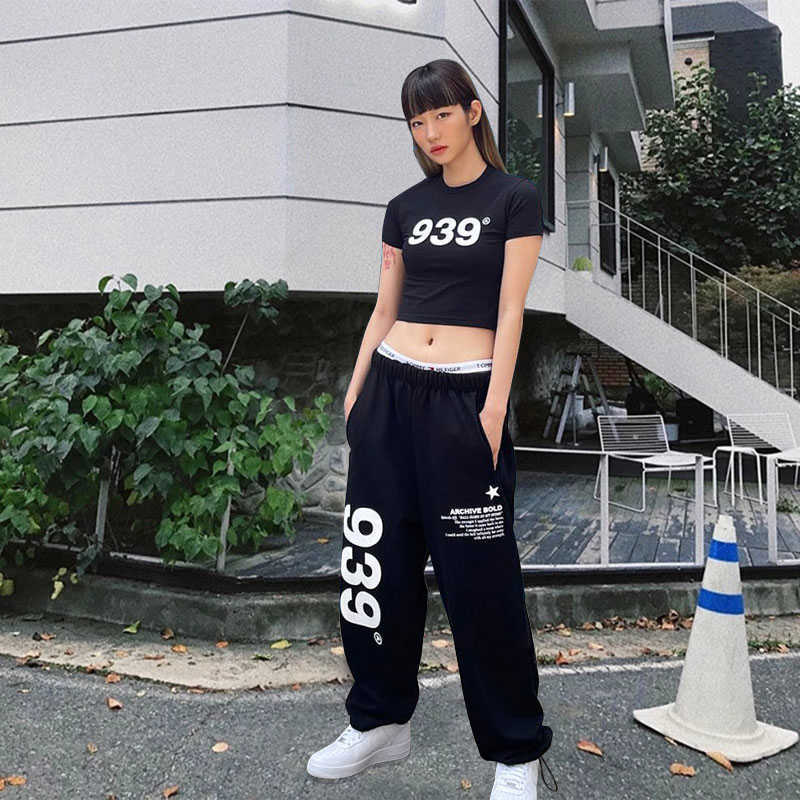 

Women' Pants Capris Women Summer Baggy Harem Sping Street Style Sweatpants High Waist Letter 939 Jogger Trousers Loose Sports Y2211, Short t shirt