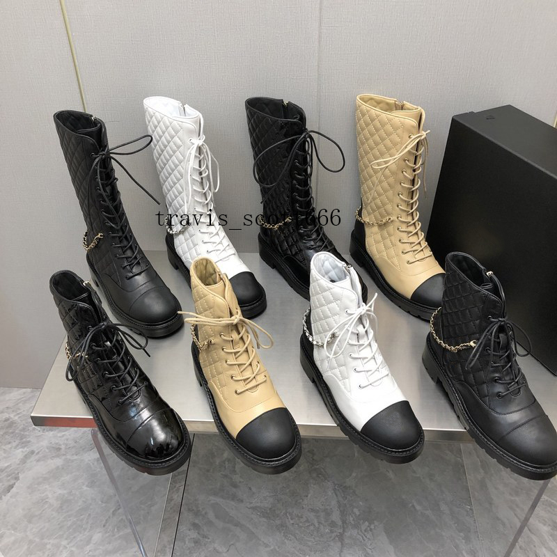 

Women Waterproof high Boot Shiny Calfskin Dark Beige black fringe booties buckle laces Winter Casual Shoes Designer Luxury Fashion Ankle Martin Snow Boots With Box, Customize