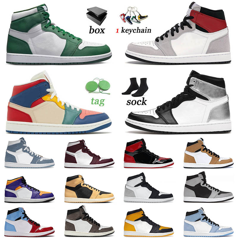 

With Box 2022 Men Basketball Shoes 1 Top Jumpman 1s Sneakers Gorge Green Silver Toe A Ma Maniere Lakers Mens Women Trainers Jogging Big Size 12, B3 fire red blue 36-46