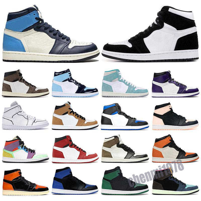 

quality 1 1s high travis scotts fearless obsidian unc mens women outdoor shoes banned bred toe chicago men sport shoes 3647 c19, Color 19