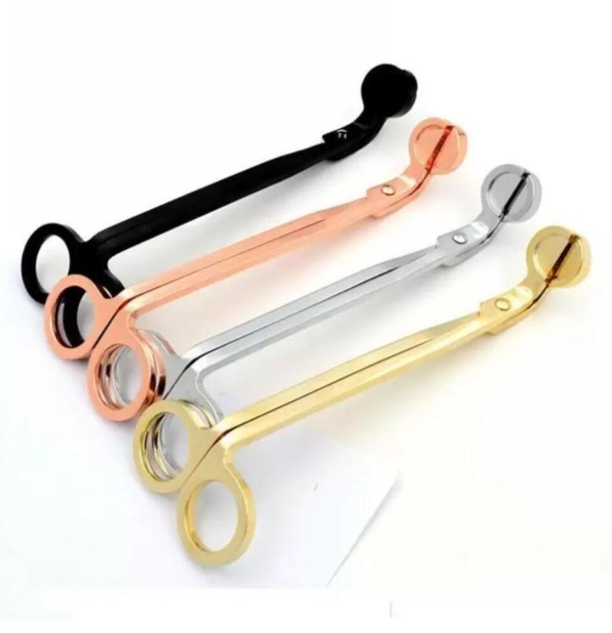 

DHL Scissors Stainless Steel Snuffers Candle Wick Trimmer Rose Gold Cutter Wick Oil Lamp Trim scissor Wholesale DHL UPS B1110