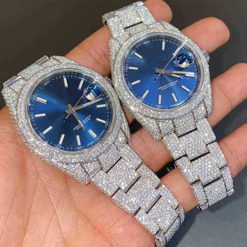 

aaaaa Luxury Watches For Mens Mechanical Iced Out Sapphire Glass Forsining Men for Man Swiss Top Brand Wristwatches, Blue