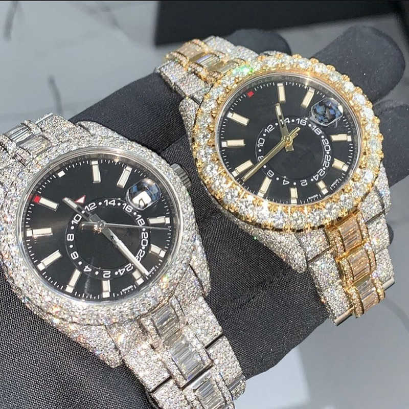 

2023Wristwatches D55 Luxury mens watch 4130 movement watch for men 3255 montre de luxe Mosang stone iced VVS1 GIA watch Diamond watchs wristwatch, Screwdriver 1 pic