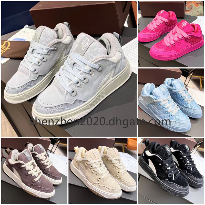Premium Di-or DUPE Chaussures de sport décontractées à la mode Baskets plates à lacets pour femmes et hommes EU 35-46