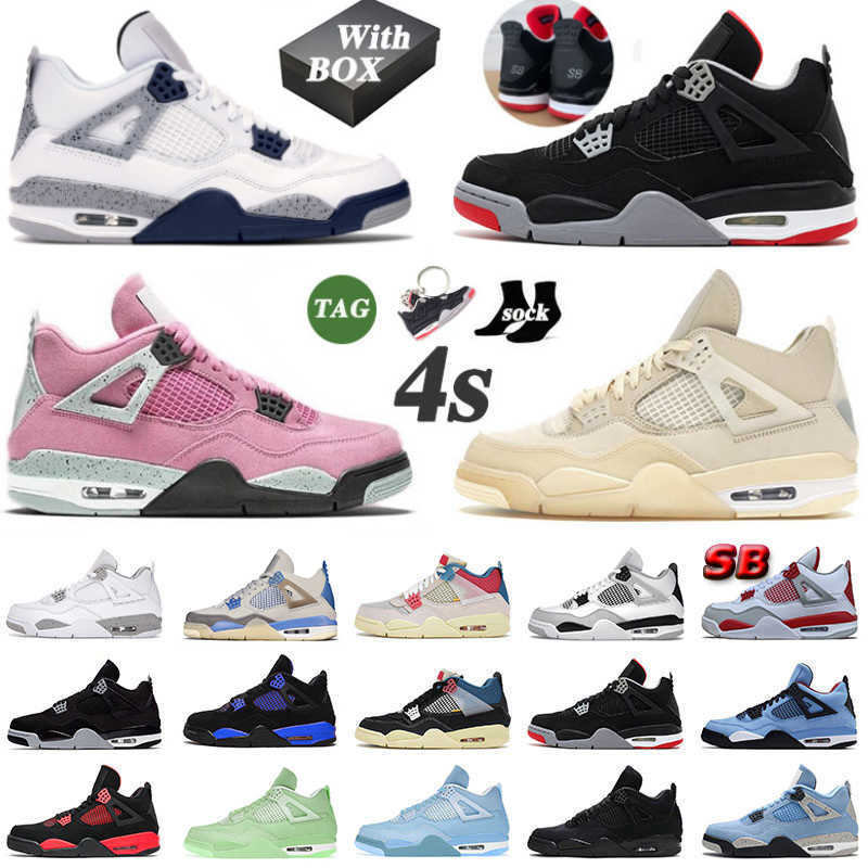

Shoes Basketball Jordam J4 Midnight Navy Sai Jorden4S Jorden 4 Jumpman Men Women, 40-47 black canvas