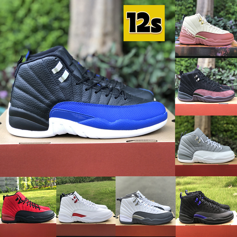 

2023 New jumpman 12 12s retro basketball shoes hyper royal golf a ma maniere black Dark Concord reverse flu game twist royalty university blue mens sneakers, Shoe box
