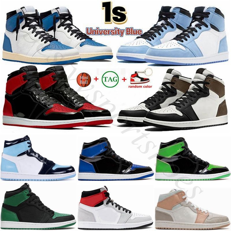 

University Blue 1 Basketball Shoes Jumpman 1S High Dark Mocha Unc Light Smoke Grey Hyper Chicago Patent Bred Royal Toe Men Women Trainers Air Jordans1 Jorde, 40