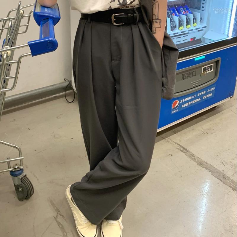 

Women' Pants Women' & Capris Casual Grey Suit Floor Mop 2022 Korean Version Autumn High Waist Slim Straight Wide Leg, Black