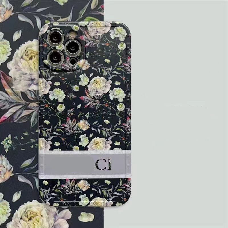 

Fashion Designer Phone Cases For Iphone 14 Pro Max 13 12 11 Set Max Shockproof Casual Style Classic Flower Pattern Purple 22111106CZ